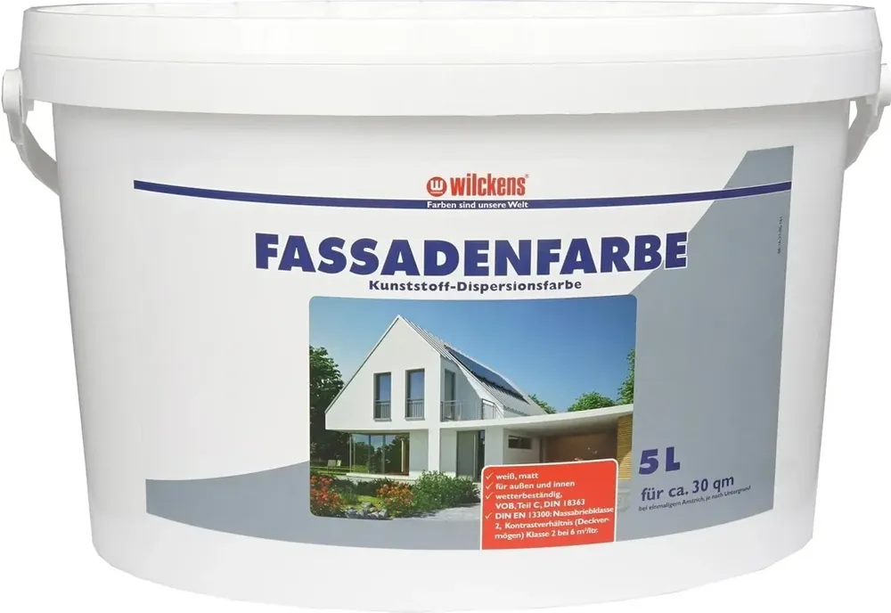 Fassadenfarbe weiß, 5 Liter Nur Heute